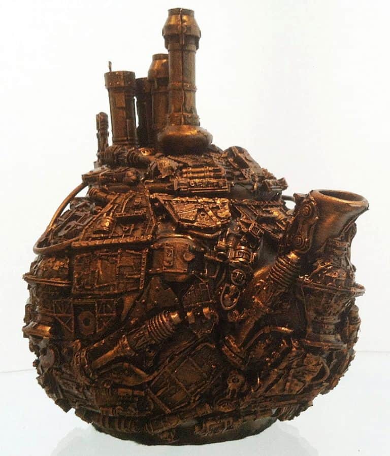 Richard Symons Techno Steampunk Teapot Sculpture Resin