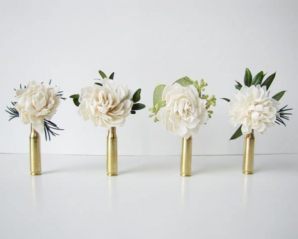The Backyard Gardener Bullet Shell Boutonniere Wedding Product The Backyard Gardener Bullet Shell Boutonniere Wedding Product