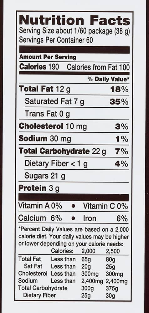 Hershey's 5 Pound Milk Chocolate Bar Nutrition Facts