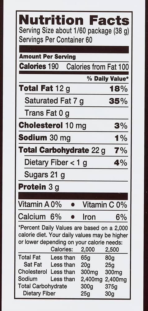 Hu Chocolate Bar Nutrition Facts