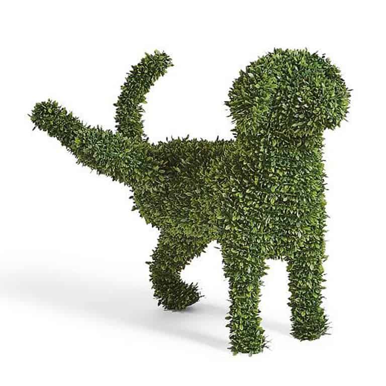 Peabody Faux Boxwood Garden Dog All Weather Materials