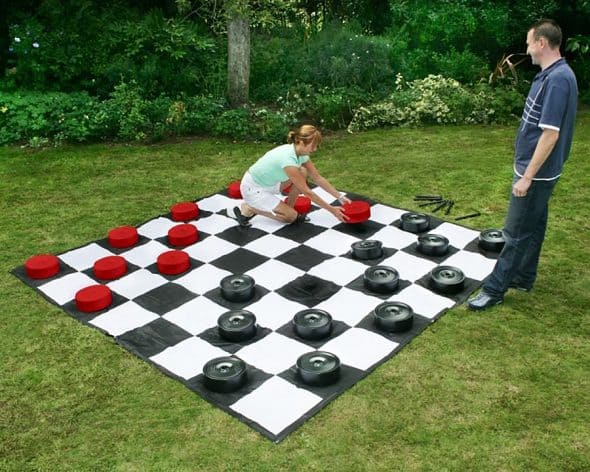 Garden Games Giant Checkers Set PVC Plastic Garden Games Giant Checkers Set PVC Plastic