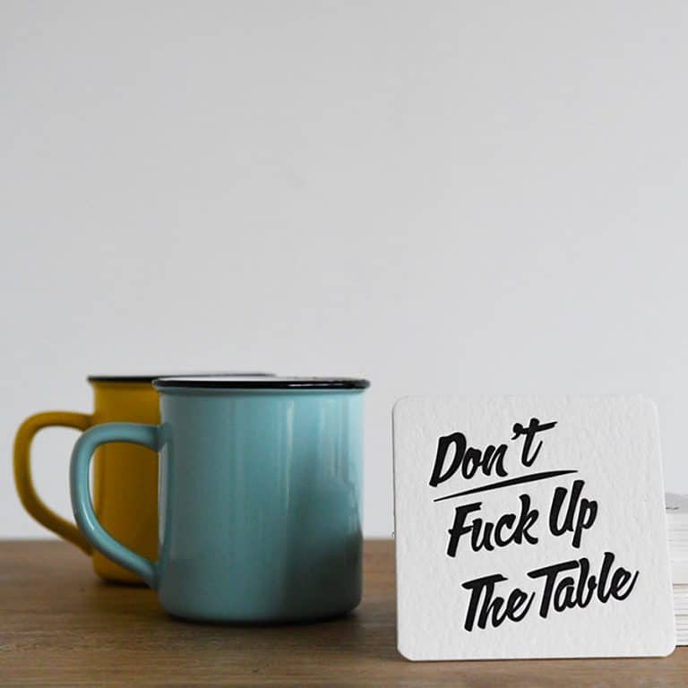 M.C. Pressure Don't Fuck Up The Table Letterpress Coasters handmade novelty item