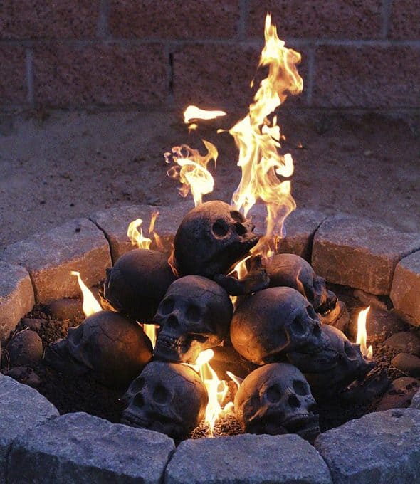 Myard Deluxe Human Skull Gas Logs Fire Place Myard Deluxe Human Skull Gas Logs Fire Place