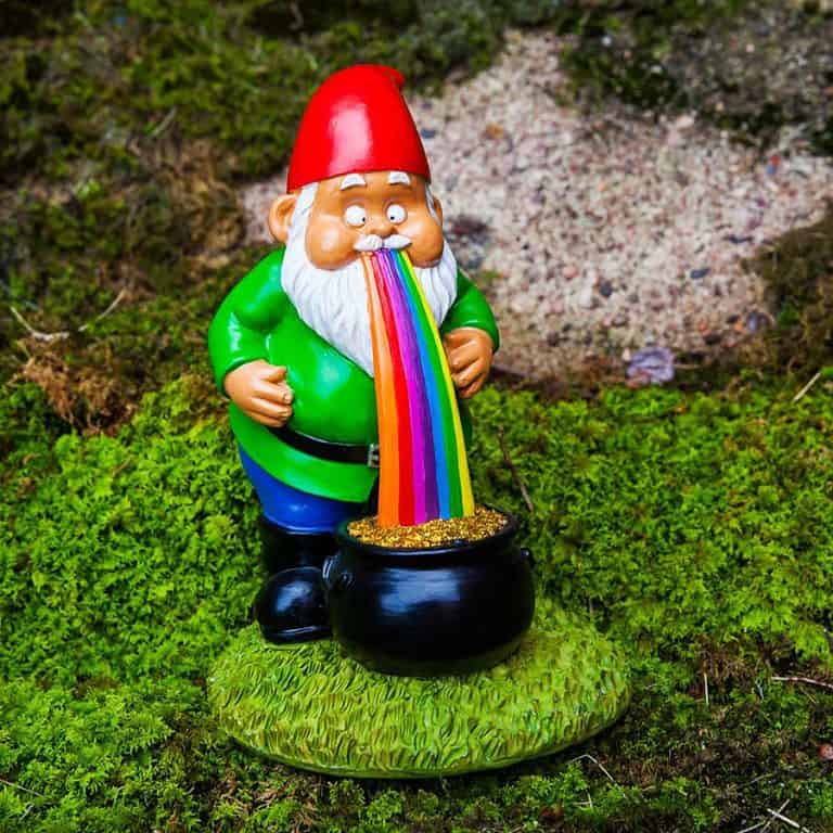 BigMouth Inc Lucky Rainbow Garden Gnome Resin