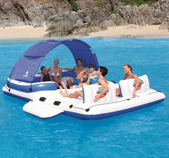 CoolerZ Tropical Breeze Inflatable Floating Island Outdoor Activity CoolerZ Tropical Breeze Inflatable Floating Island Outdoor Activity