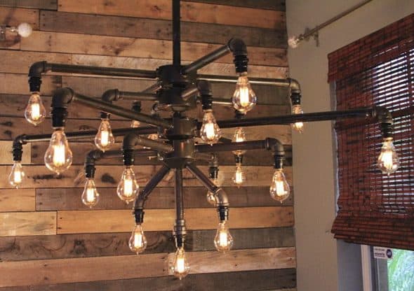 Light Arted Vintage Wide Black Iron Pipe 19 Light Chandelier Home Decoration Light Arted Vintage Wide Black Iron Pipe 19 Light Chandelier Home Decoration
