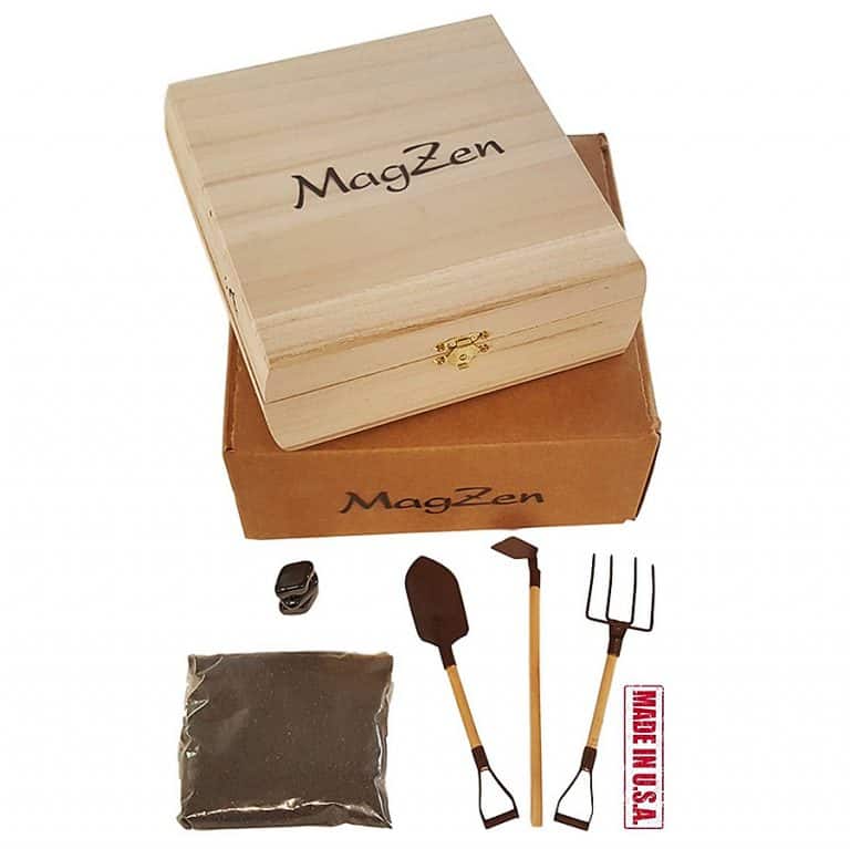 MagZen Magnetic Zen Garden Kit Metal and Wood Tools