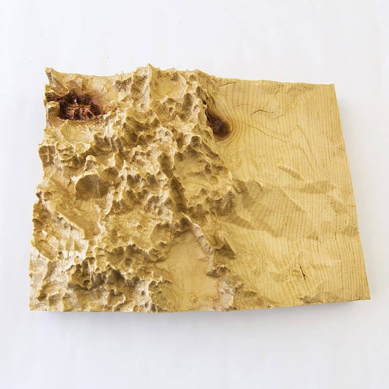 US Of Wood Any US State Wooden Topographic Map 3D Printed