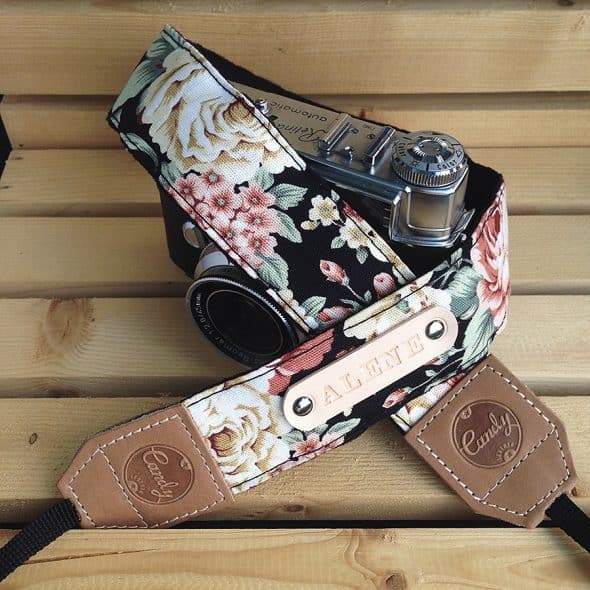 Candy Leather Flower Camera Strap Hand Made Candy Leather Flower Camera Strap Hand Made