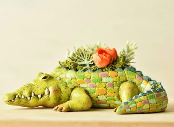 Harimogura Crocodile Planter Decoration Harimogura Crocodile Planter Decoration