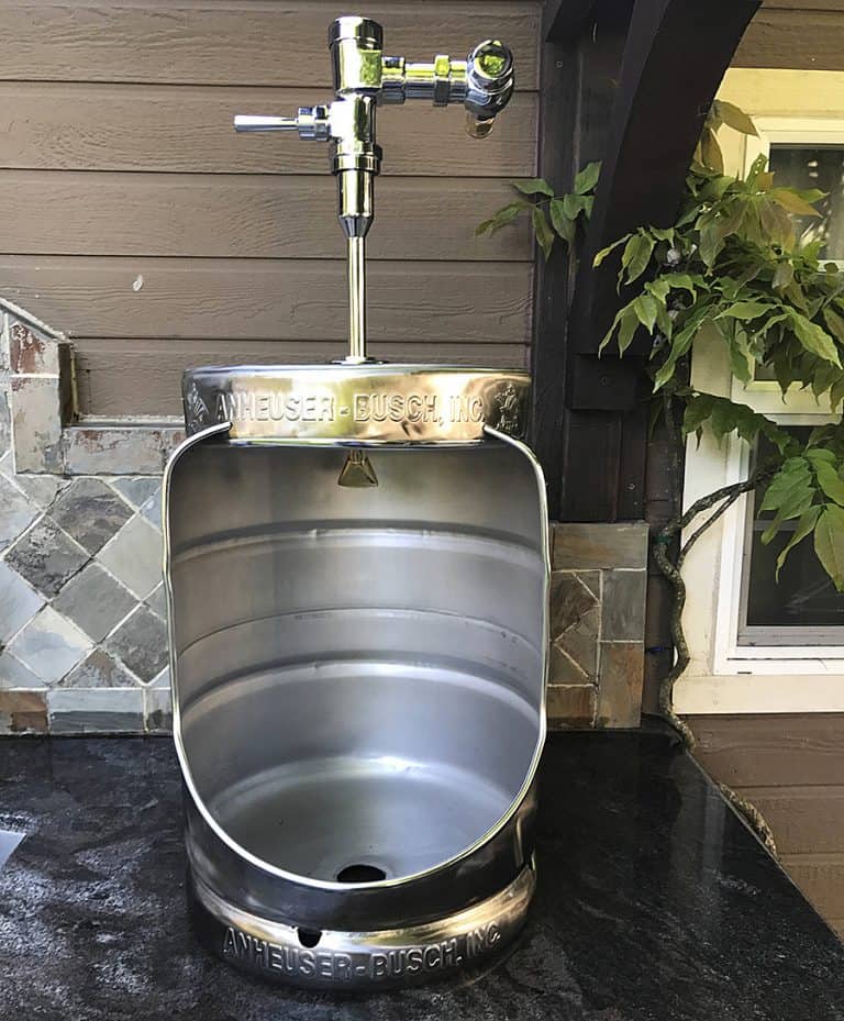 Mancave Concept Beer Keg Urinal Stainless Steel