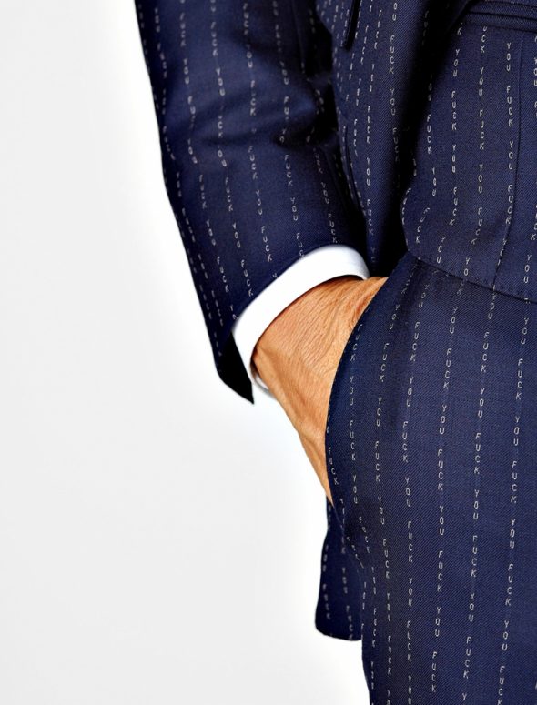 David August Eff You Pinstripe 3-Piece Wool Suit Garment David August Eff You Pinstripe 3-Piece Wool Suit Garment
