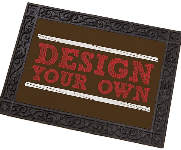 Design Your Own Personalized Doormat Brown Custom doormat with red and white chalk design