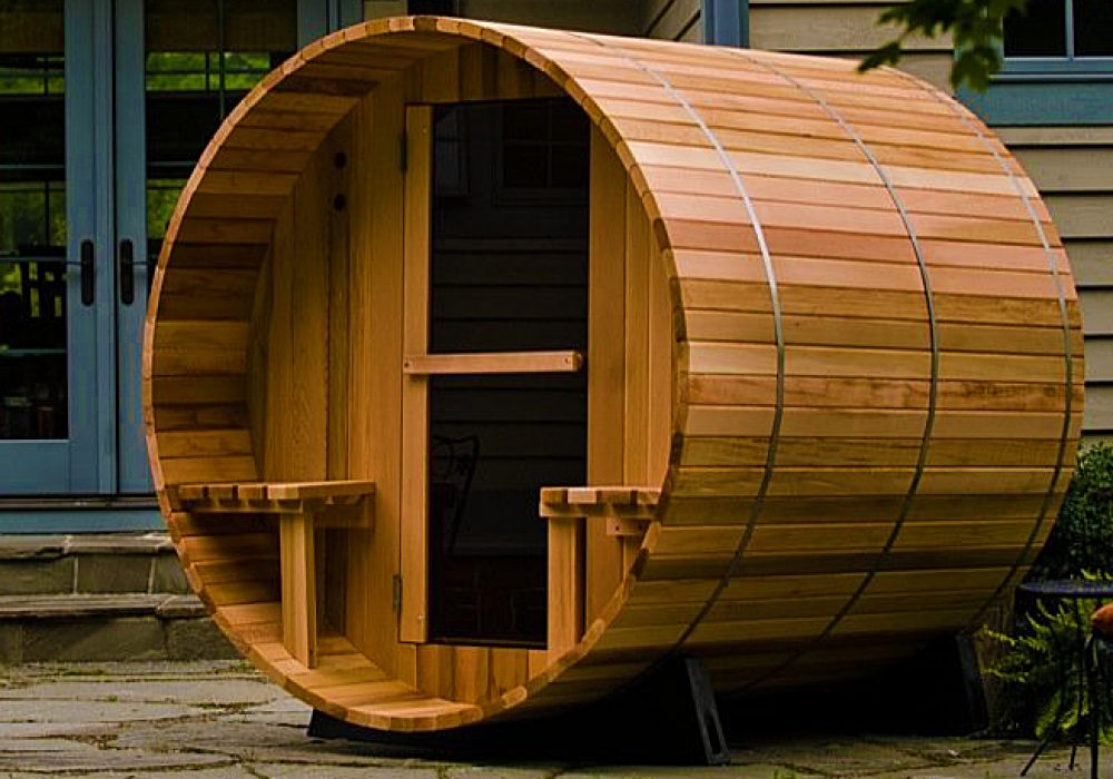 Almost Heaven Saunas Canopy Barrel Sauna - NoveltyStreet