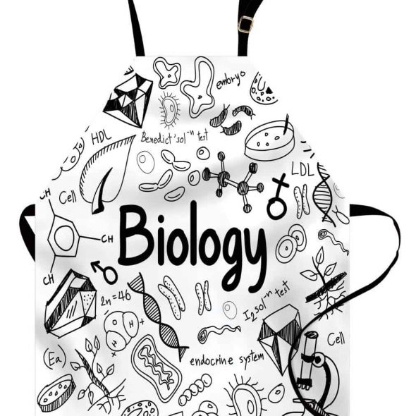 Ambesonne Biology Doodle White Apron