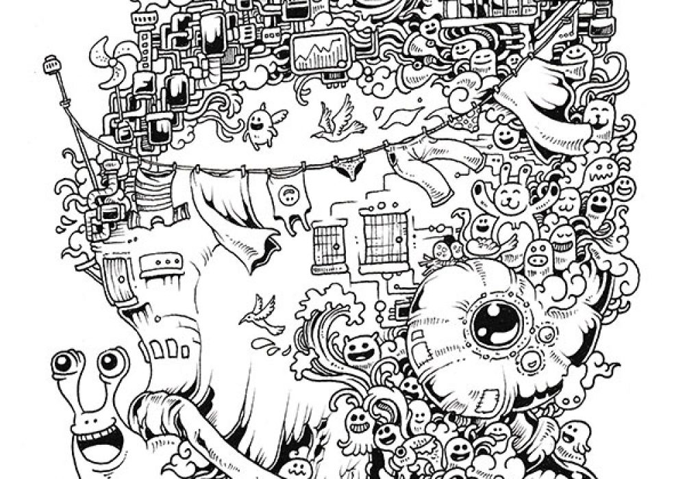 Doodle Invasion Zifflin's Coloring Book NoveltyStreet