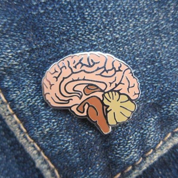 JimClift Brain Enamel Lapel Pin