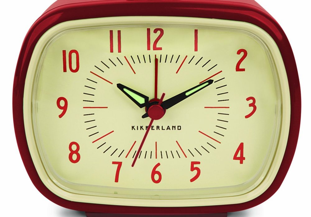 kikkerland retro kitchen wall clock red