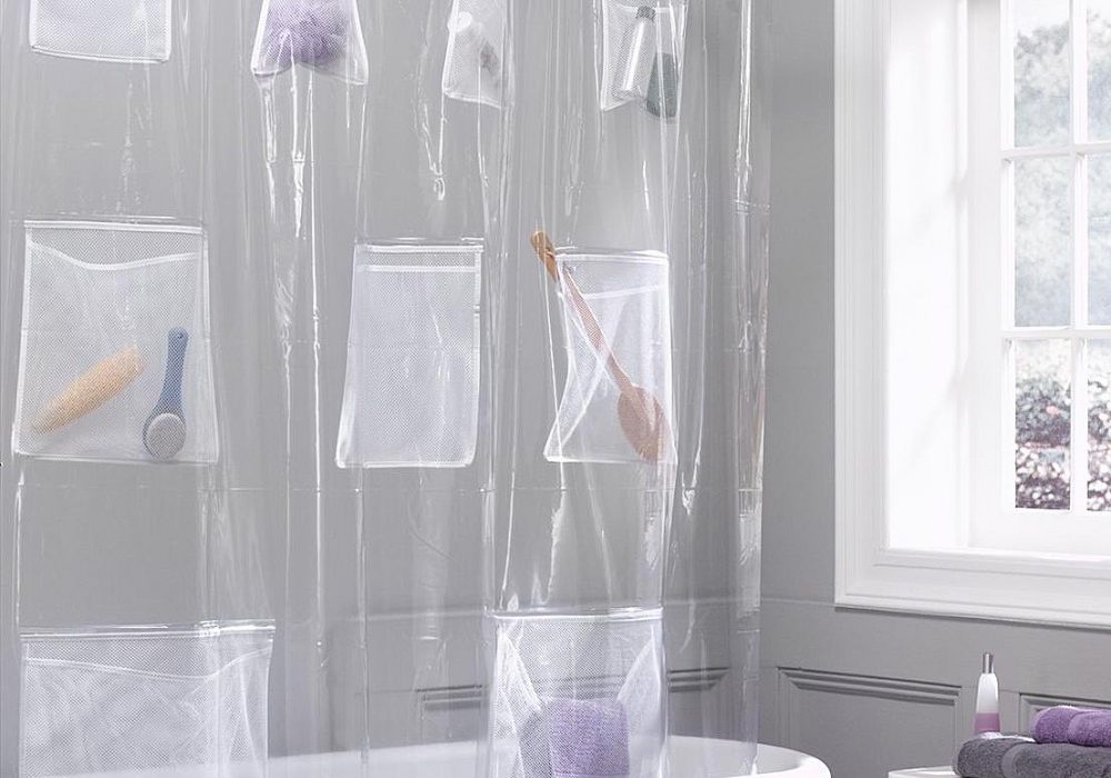 Maytex Shower Curtain with Mesh Pockets NoveltyStreet