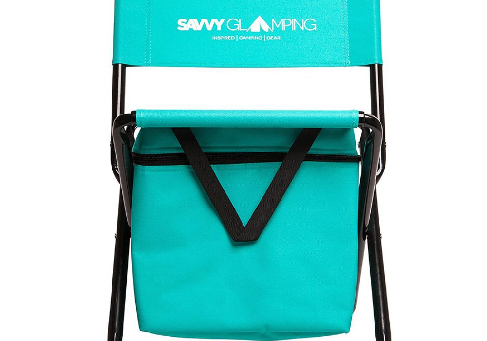 Savvy Glamping Mini Portable Folding Chair w/ Built In Cooler