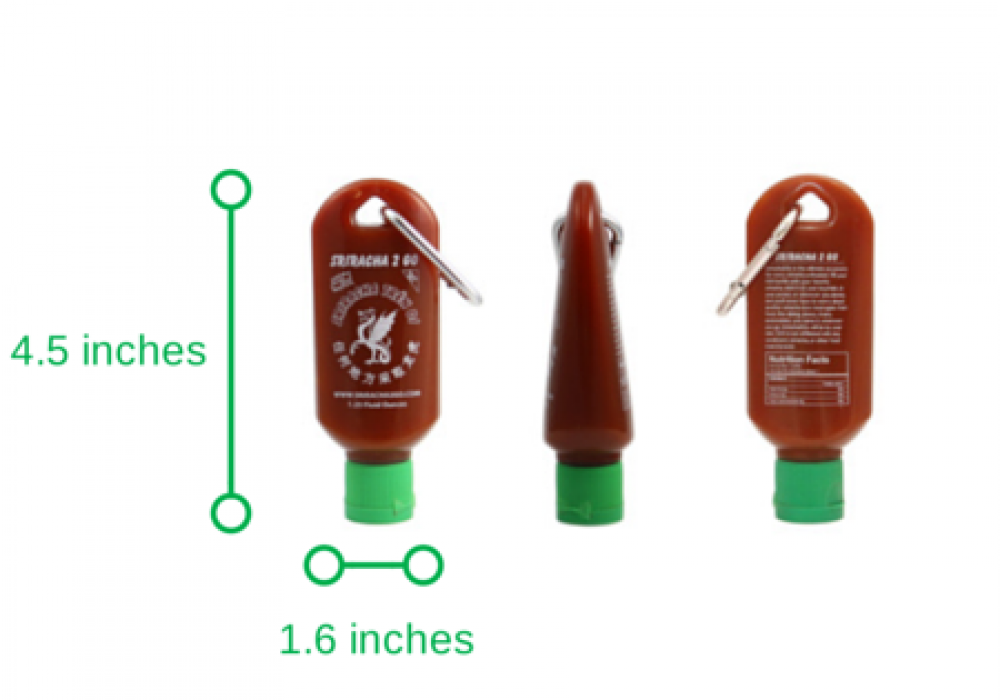 Sriracha2Go Miniature Refillable Bottle Keychain NoveltyStreet